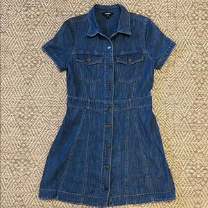 Express Blue Denim Button-Down Dress Womens Size Small